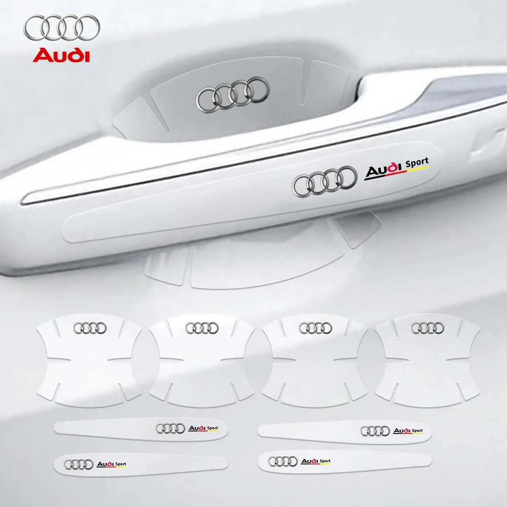 8pcsTransparentCarDoorHandleCupProtectorStickersProtectionFilm