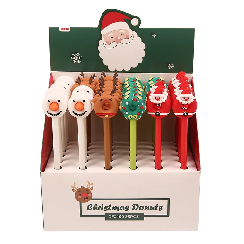 

36 pcs/lot Christmas Tree Elk Snowman Gel Pen Cute black Ink neutral Pens Promotional Gift Stationery School Supplies