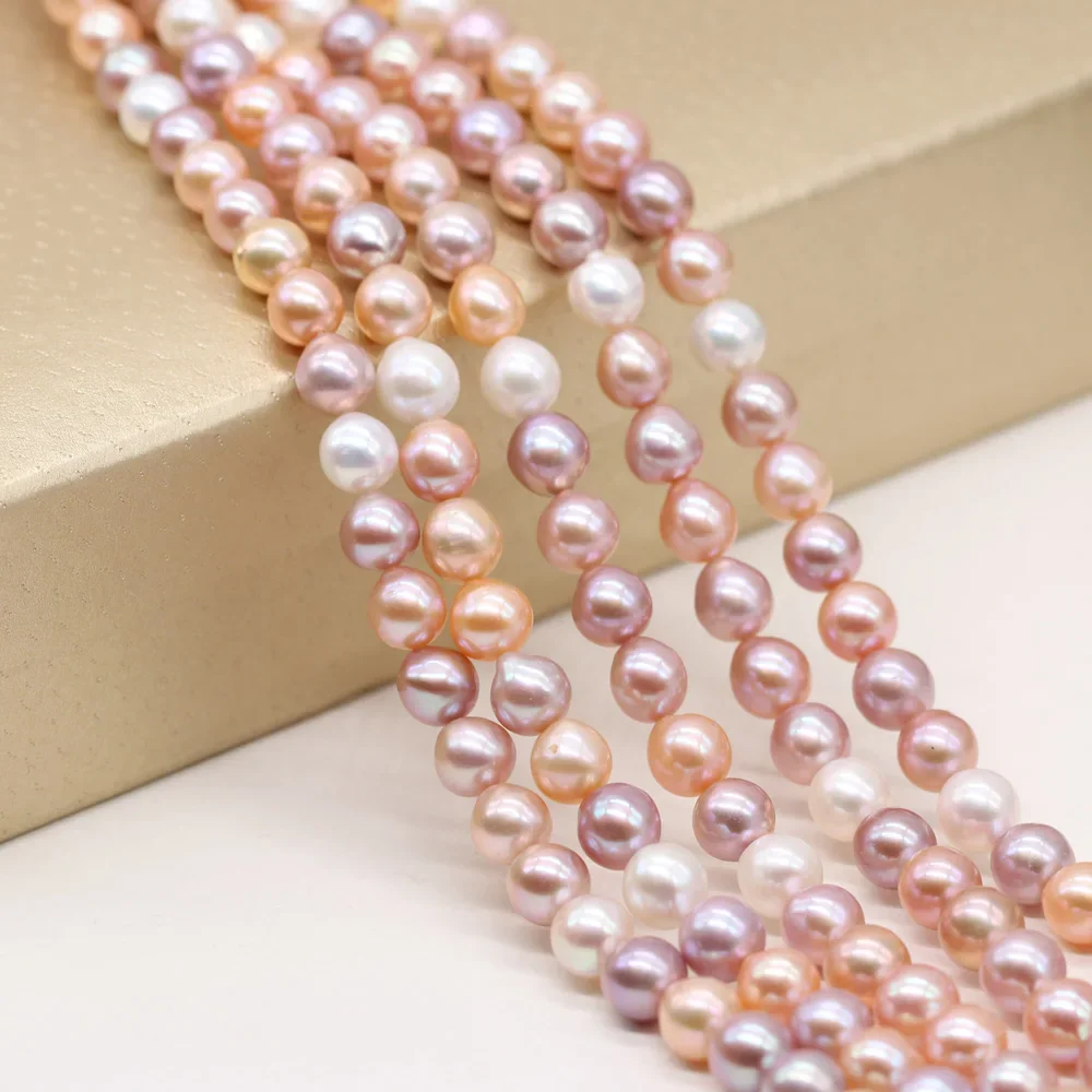 Natural Freshwater Pearl Mix-Color Rice-Shaped Loose Beads 8-9 mm For Jewelry Making DIY Necklace Bracelet Earrings Accessories