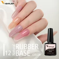 Venalisa Color Rubber Base Coat Jelly Pink Nail Polish 7.5ml Soak Off UV LED Natural Nude Soft Consistency Pastel Nail Manicure 1