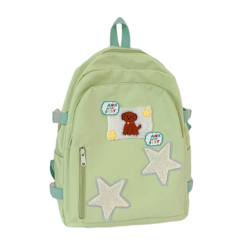 

Japanese Cartoon Dog Patchwork Backpack Korean High Capacity School Bag
