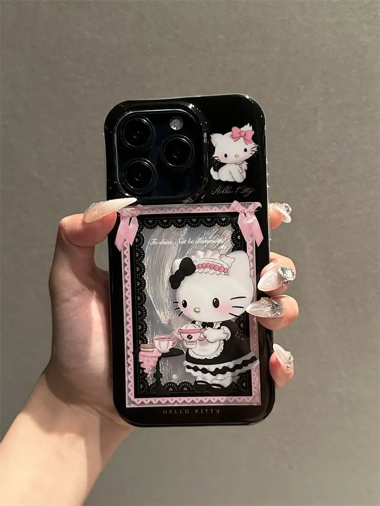 thumbnail image 1 of Sanrio funda de teléfono de Hello Kitty Maid High Tea para iPhone 16, 15, 14, 13, 12, 11 Pro Max, 7, 8Plus, XR, XS MAX, MINI, Y2K, bonita funda trasera para niña, 1 of 5
