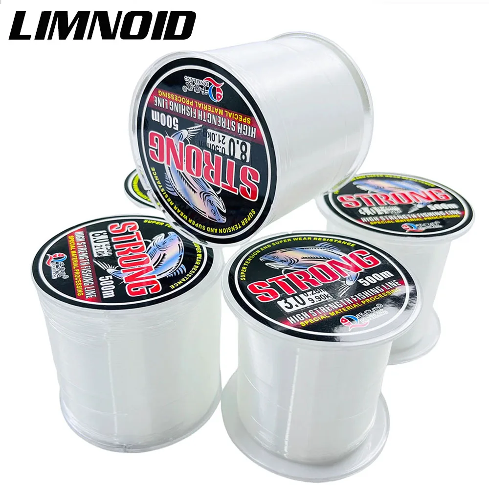 Limnoid 500 メートルナイロン釣り糸フッ素カーボンコーティングされた高強度耐摩耗性透明 3.8kg-21kg 淡水海水用