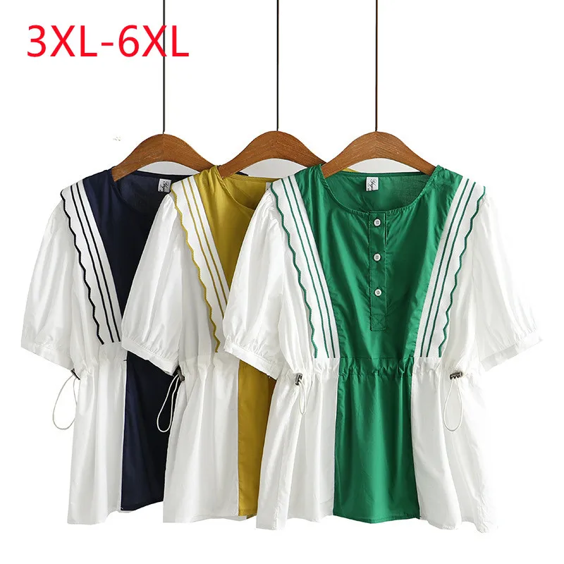

Женская свободная рубашка в стиле пэчворк, желтая футболка большого размера с коротким рукавом, с кружевными вставками, размеры 3XL, 4XL, 5XL, 6xl, лето 2022