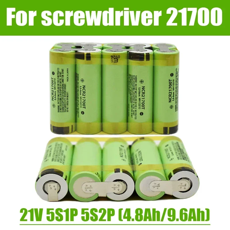 

NEW 21700 4800mAh/ 9600mAh 20amps 5S1P /5S2P 21V For Screwdriver Batteries Weld Battery Pack