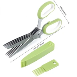 Enhanced Multi - Functional Stainless Steel Kitchen Scissors for Effortless Chopping (A)