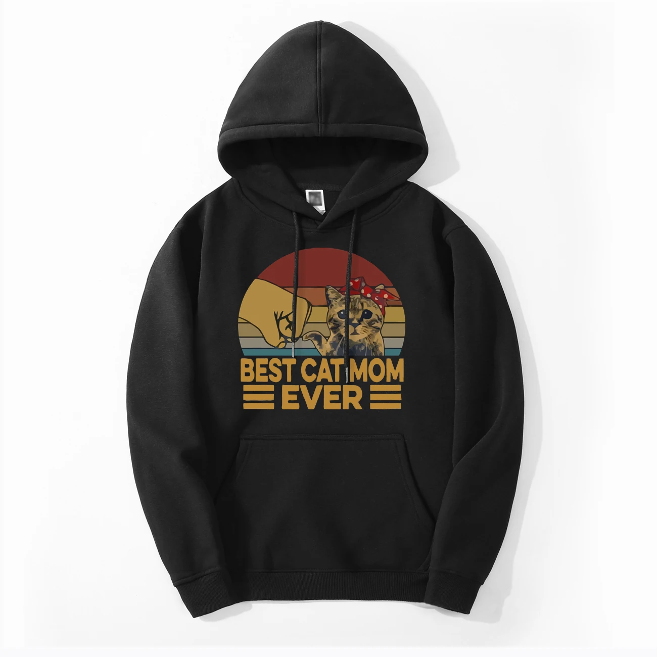 Funny Print Best Cat Mom Hoodies For Men Casual Hooded New Style