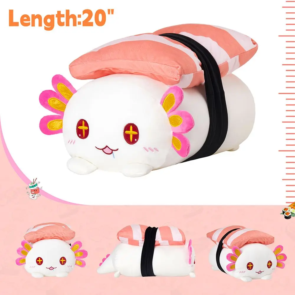 30cm Stuffed Sushi Axolotl Plush Toys Cotton Japanese Cuisine Throw Pillow Food Cushion Animal Doll Toys Sofa Home Decoration 2