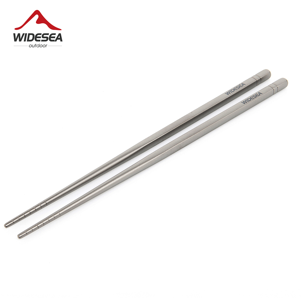 Widesea Camping Titanium Chopsticks Tableware Detachable Chopsticks Hiking Traveling Picnic Equipment Supplies Dinnerware