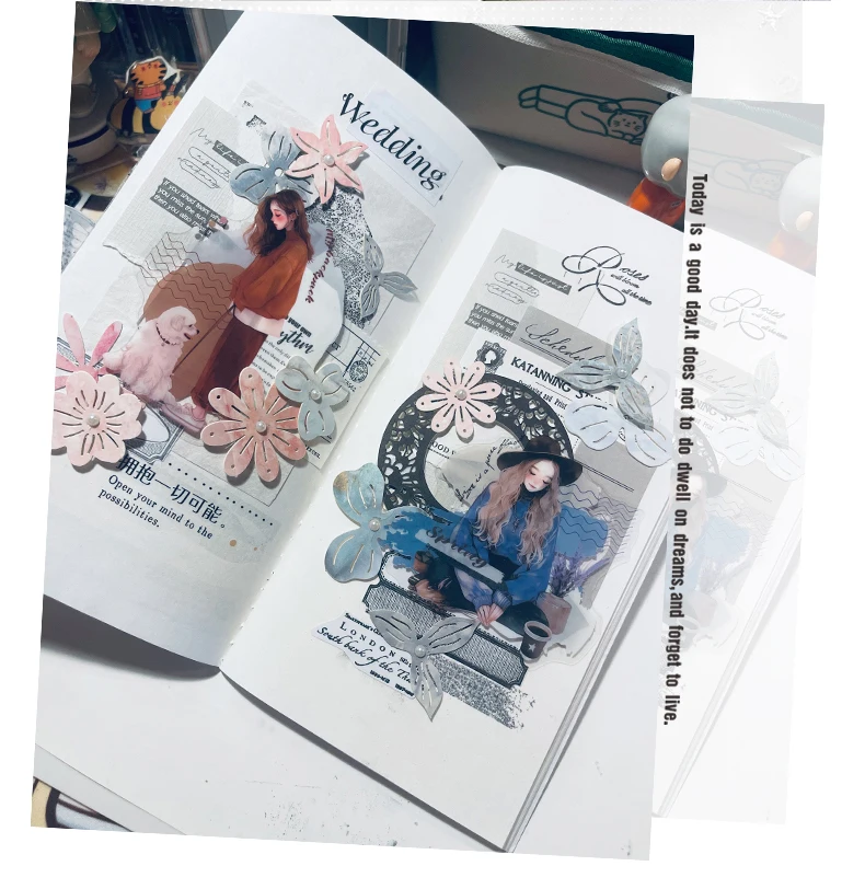 Yoofun 30 teile/los Vintage tränen bares Material Collage Memo Pad kreative DIY Junk Journal Scrap booking Material Papier Nachricht Notizen – Detail 14