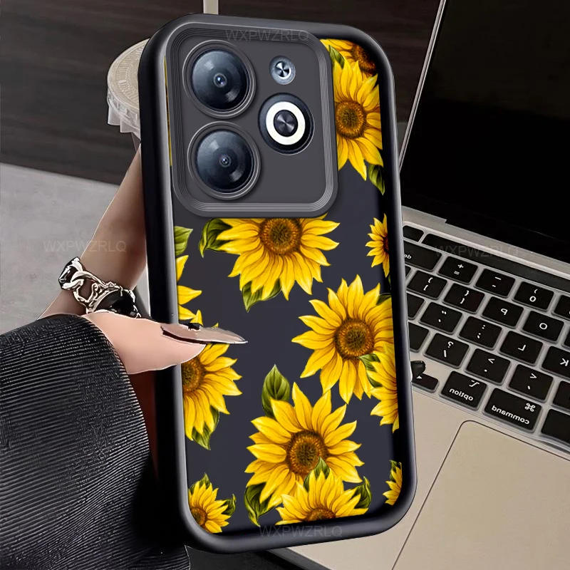 Sunflower Painted Anti-Drop Silicone Phone Case