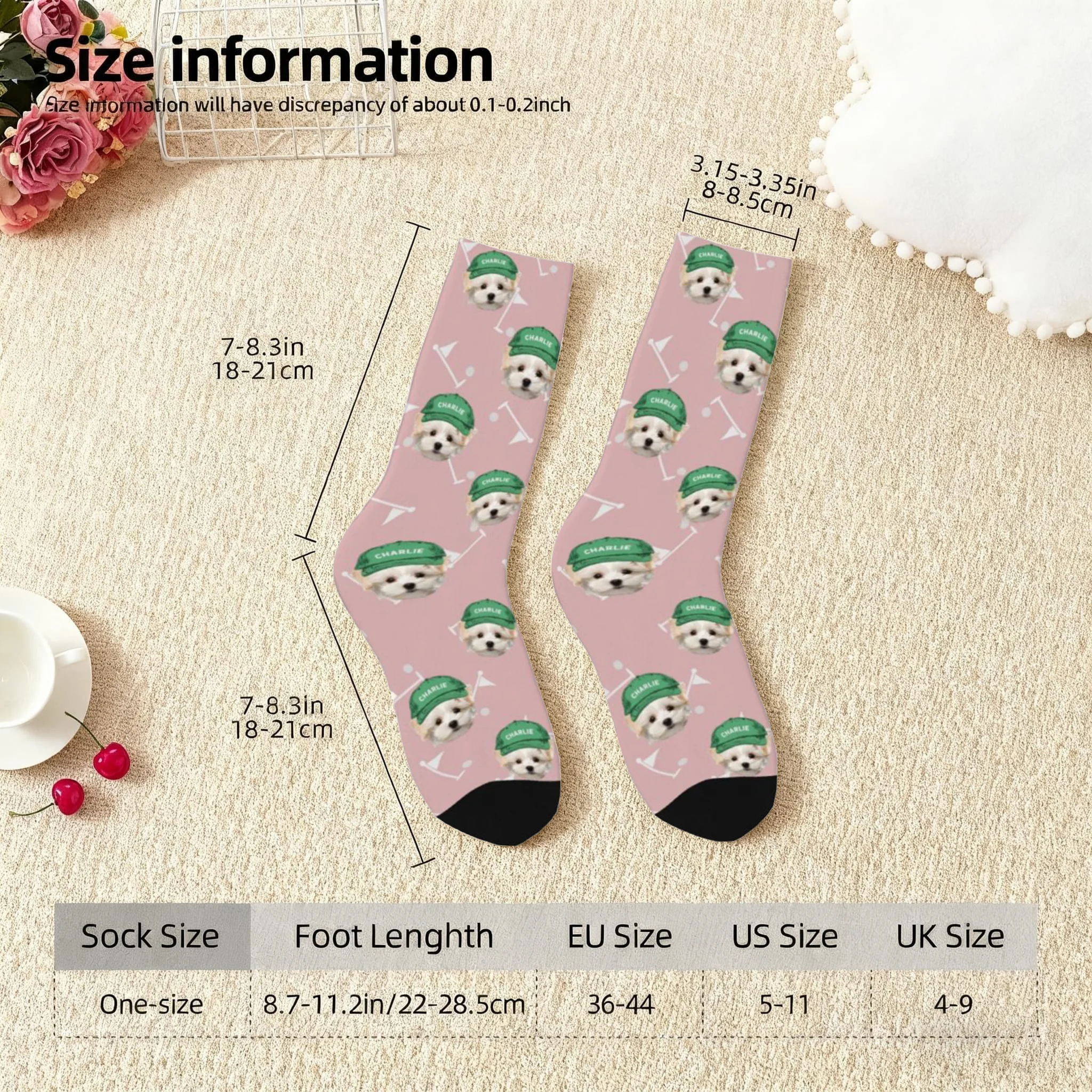 Personalized Pet Photo Socks - Custom Gift for Pet Lovers, Cat & Dog Dads