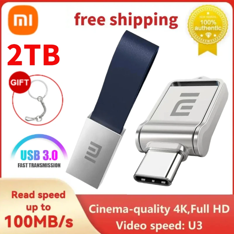 Xiaomi 2Tb Pendrive Memory Stick 1Tb Type-C 128Gb Usb 3.0 Metallo Usb Flash Drive Pen Drive Usb Stick Memoria Usb 512Gb 256Gb