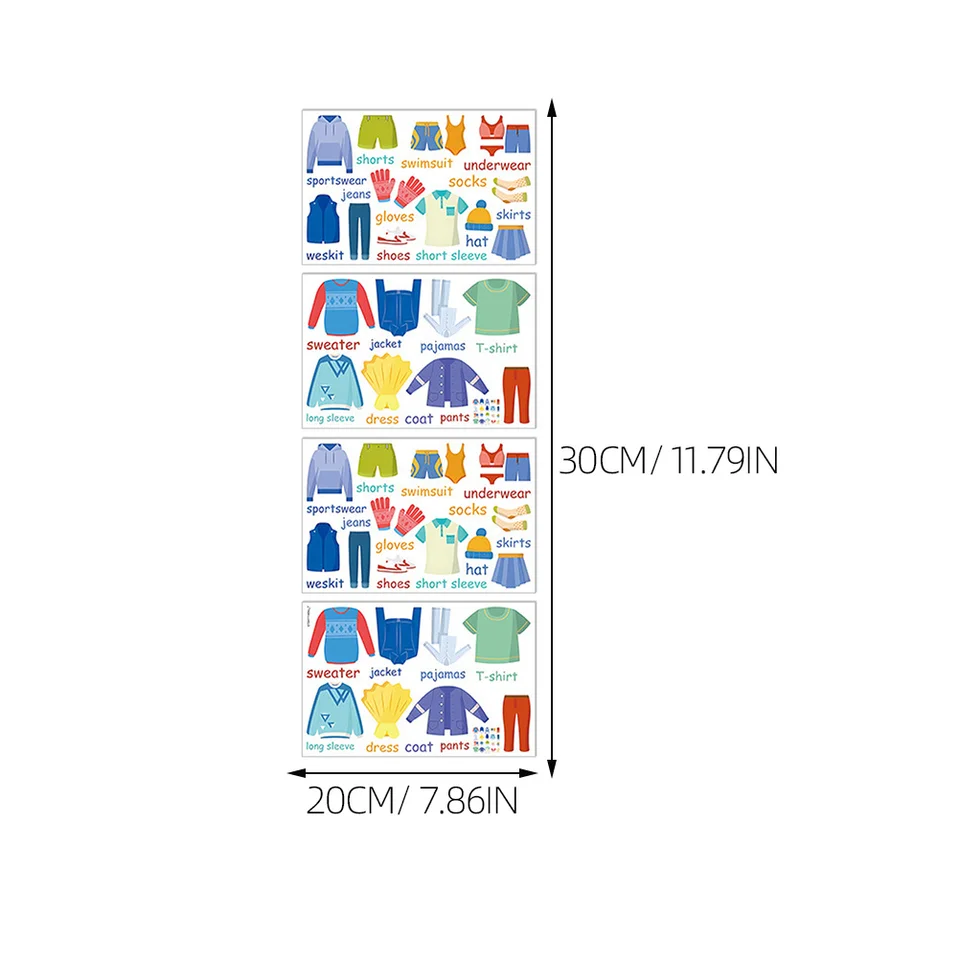 4 Autocollants Pour Garde-robe Enfants – Amovibles, Sans Résidu, Décoration Murale Chambre