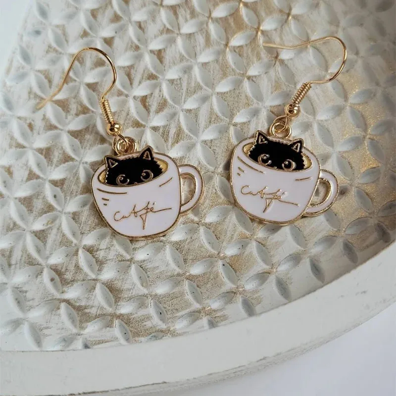 Adorable Black Cat Earrings For Cat Lovers - Acrylic Dangle Charm Earrings For Women