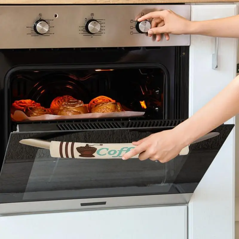 Refrigerator Door Handle Covers Coffee Design 3Pcs Keep Kitchen Appliance Clean From Food Stains