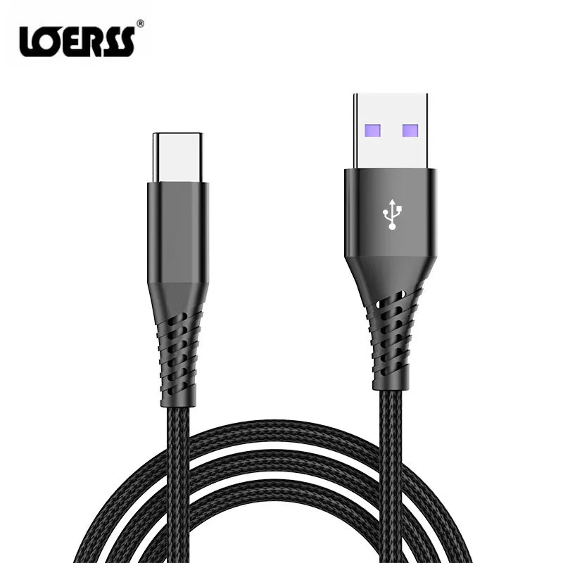 

LOERSS 66W 6A USB Type C Cable for Huawei Xiaomi Samsung Fast Charging Data Cord Cable USB C Super Charge for Android Data Cable
