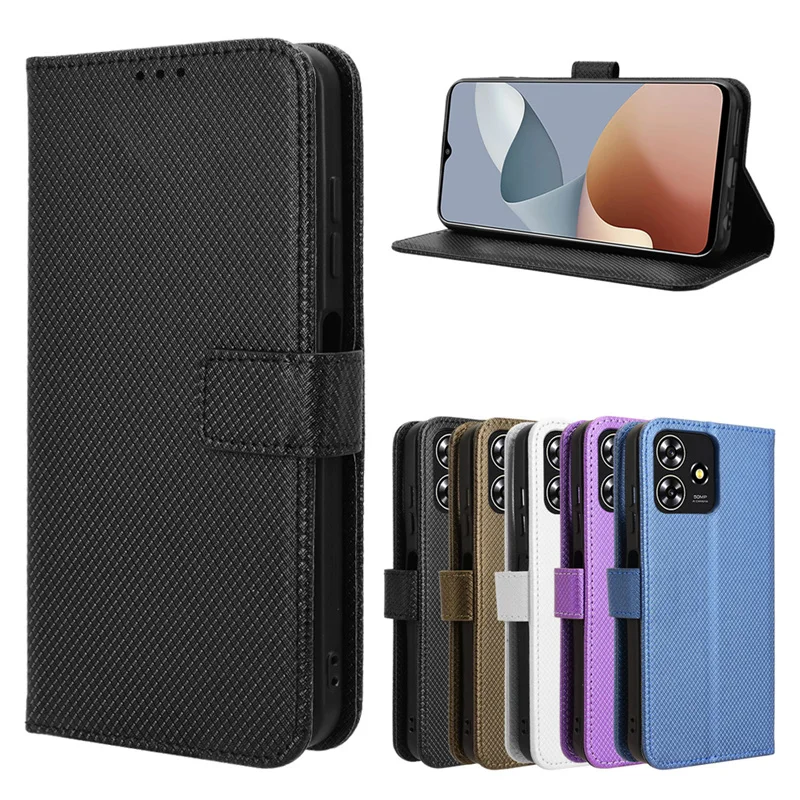 Per Zte Blade V50 Smart V50Design Luxury Flip Diamond Pattern Skin Pu Leather Wallet Lanyard Per Zte Axon 50 Lite Phone Bags