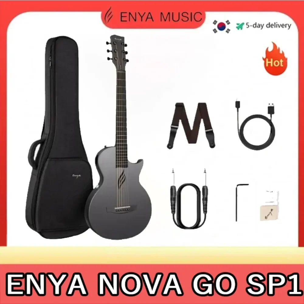 Enya NOVA GO SP1 Electric Guitar  35 Inch Smart Carbon Fiber Acousticwith Pickup, Case, Strap, Cable Travel Guitarra Violin