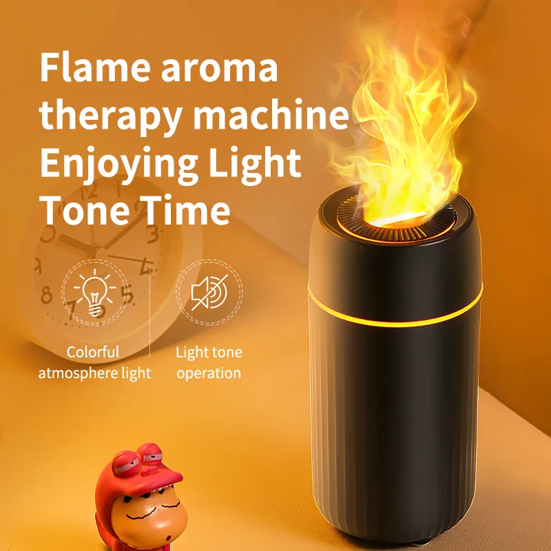 Usb Flame Air Umidificador Simulação Fire Light Aromaterapia Difusor de Óleo Essencial para Casa Quarto Ambientador Desktop Mais Novo