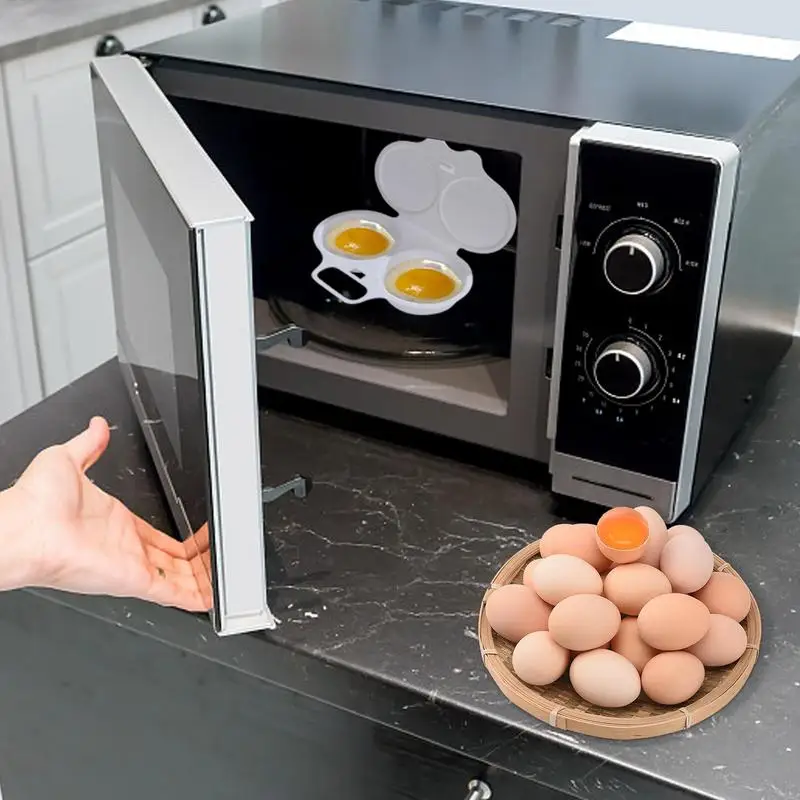 Food Grades Plastic Microwave Cooking Eggs Steamer Kitchen Cooking Mold Egg Poacher Fried Egg Tool