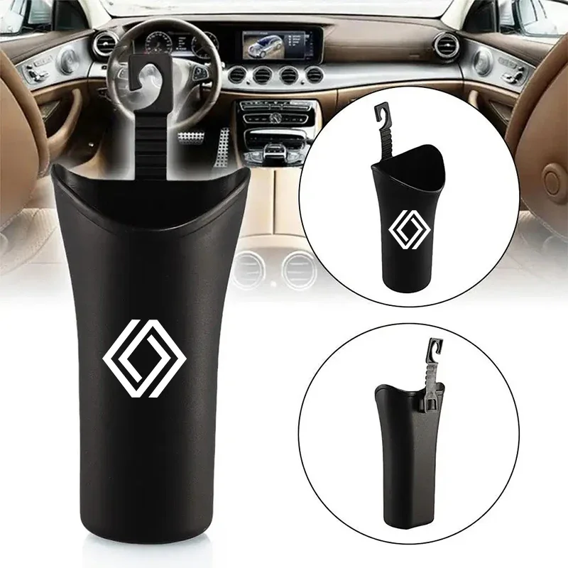 1pc Car Portable Hanging Mini Car Trash Can For Renault Scenic Clio Laguna 2 3 4 5 Kangoo Fluence Megane Trafic Talisman Twingo