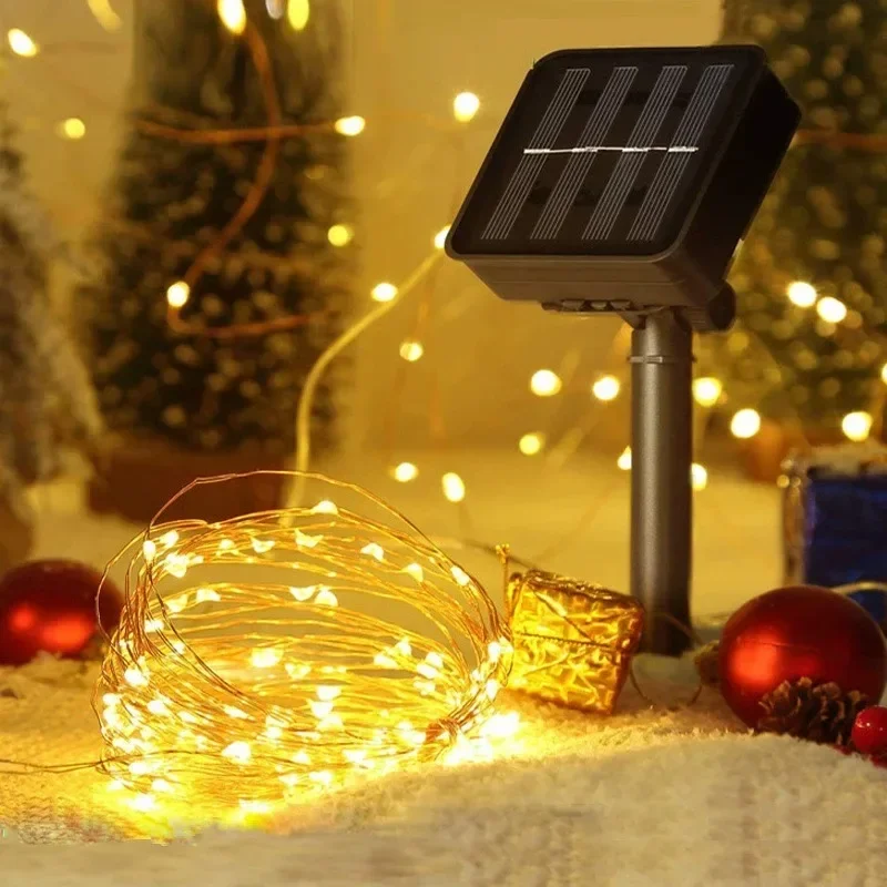 32m/22m/12m/7m Solar Led Light Outdoor Festoon Led Lamp Garden Outdoor Fairy Garland String Christmas Ramadan Decoration 2025