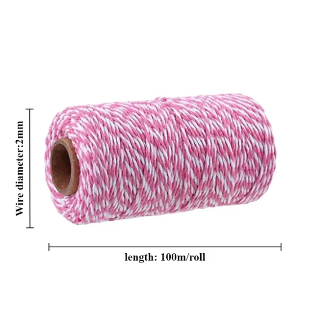 1PC 2mm two-color tamale cotton rope package decorations cotton thread turkey meat sausage bundling cotton hemp rope 100 meters 2