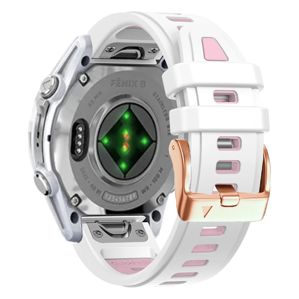 QuickFit Silicone Sport Watch Strap with Rose Gold Buckle