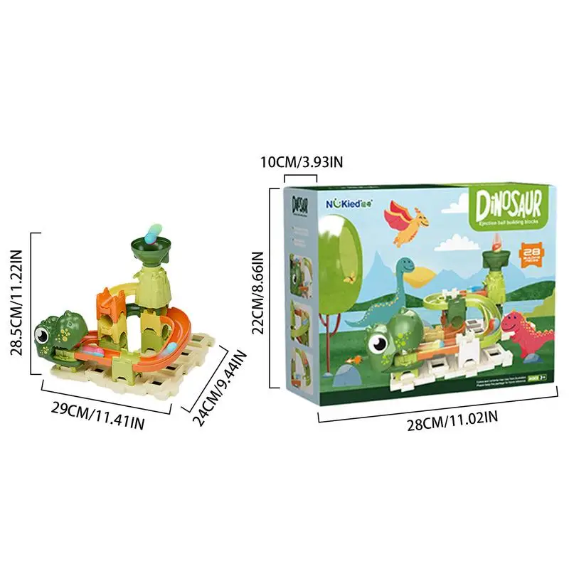 Marble Rush Dinosaur Maze Game STEM Toy Marble Track Big Blocks Building Brick Dinosaur Bricks Maze Set Track STEM Toy
