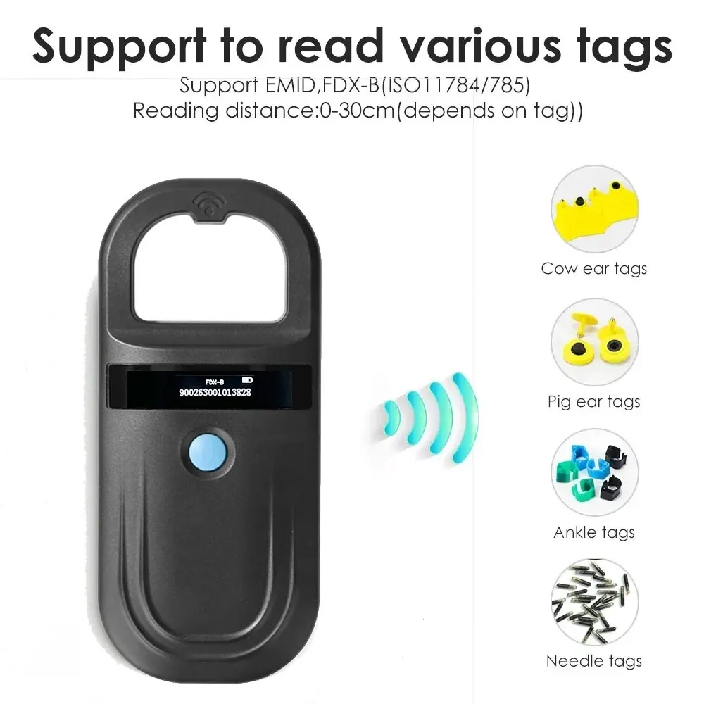 Escáner para mascotas Iso11784/5 fdx-b, lector de identificación de animales, Chip transpondedor Usb Rfid, escáner de Microchip portátil para perros, gatos, caballos