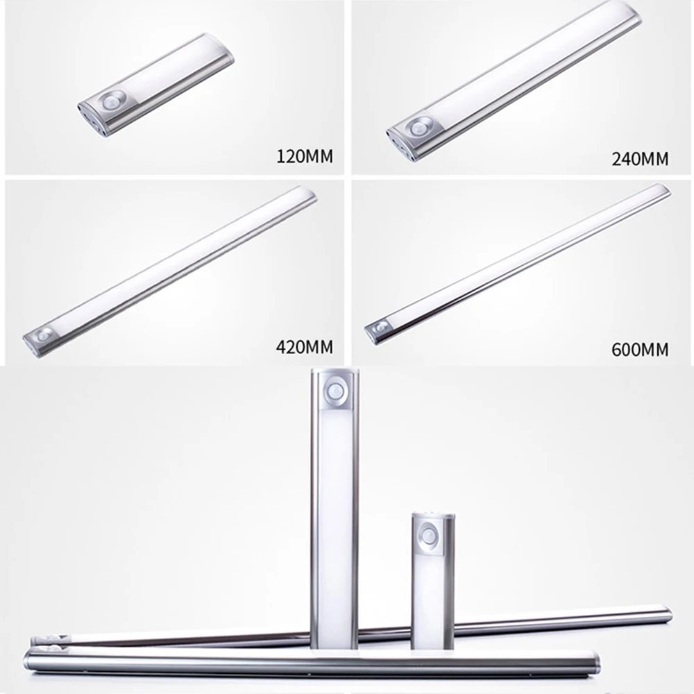 Description Picture 4 of item24/42/60CM Ultra-thin PIR Motion Sensor LED Under Cabinet Light USB Rechargeable Wardrobe Cupboard Wall lamp Closet night light