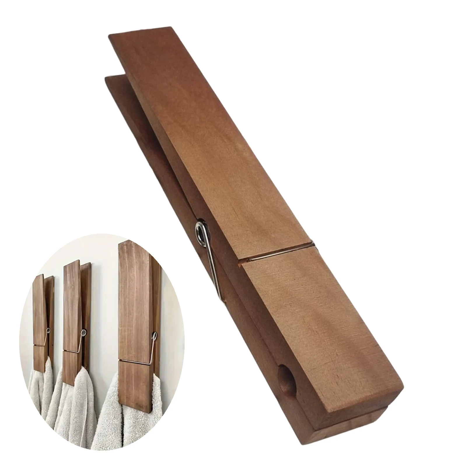 Large Wooden Clothes Pins Durable Rust-Resistant Towel Underwear Clothes Pegs Practical Home Supplies MIAO-US