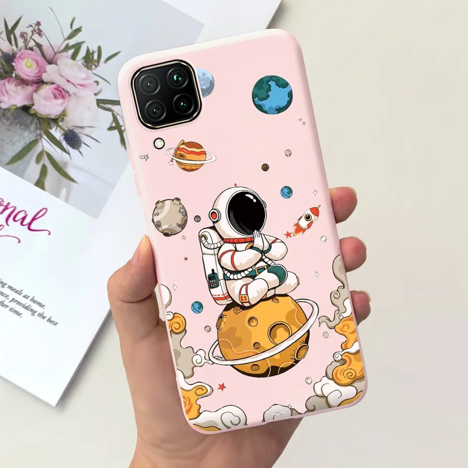 Cute Astronaut Shockproof Silicone Phone Case - Soft Candy TPU Cover and Bumper