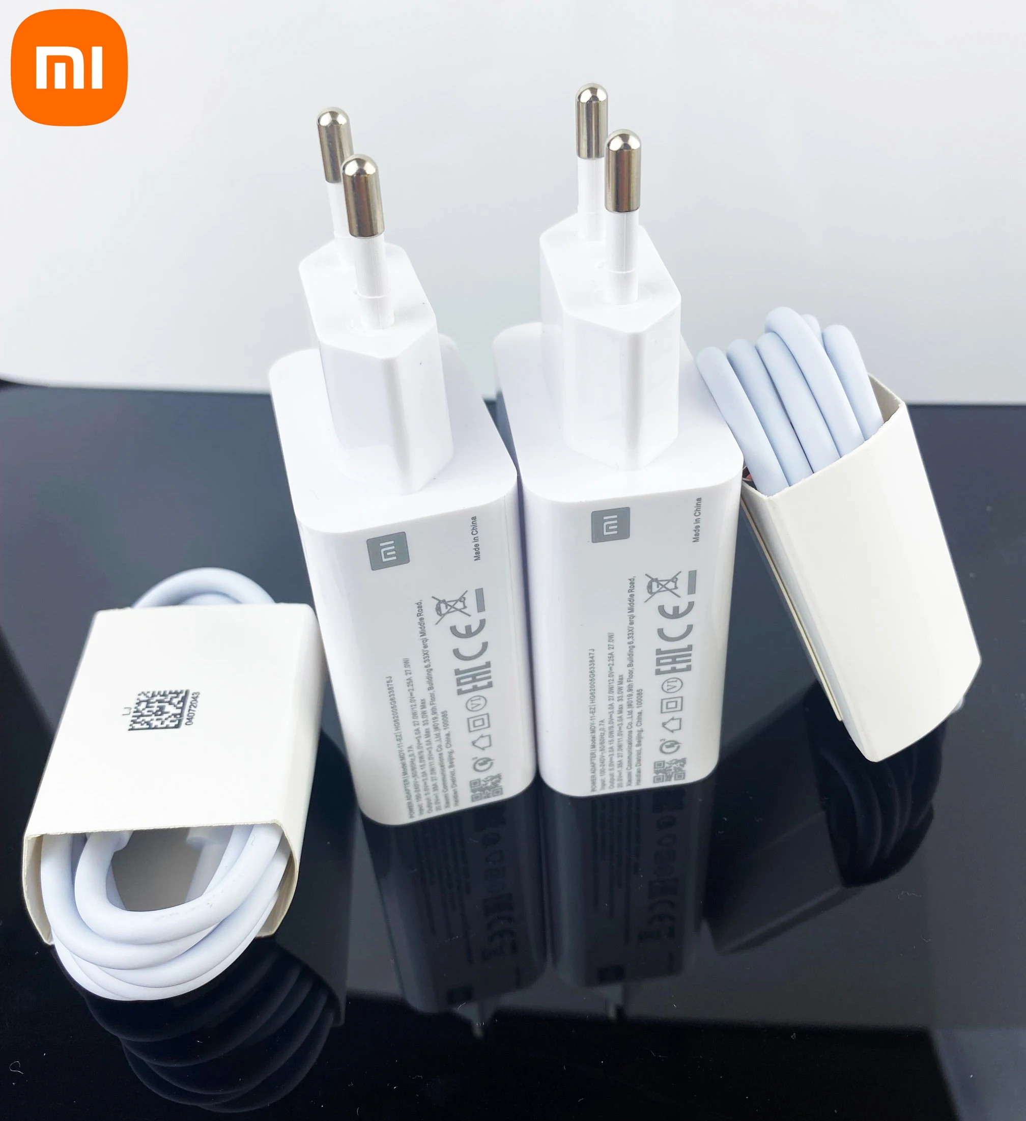 Original Xiaomi 33W Fast Charger EU Turbo Charge 6A Type C Data Cable Redmi Note 9 POCO X3 Nfc Mi 10 9 9t Pro Note 10 K20 K30 