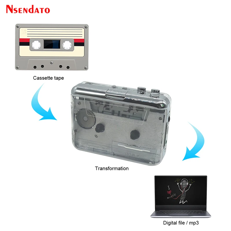 Super Type C USB Cassette Tape Music Audio to mp3 PC Player Cassette Converter Personal Radio Capture Recorder Player