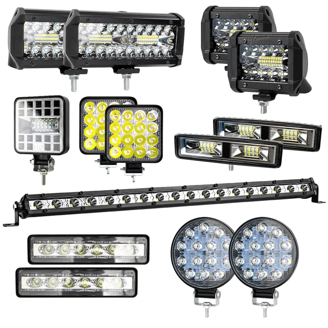 Luz Led De Trabajo Para Coche, Barra De Luz LED Todoterreno 4X4 Para  Camiones, Coche, Tractor, Barco, SUV, ATV, Barra Led, 12V, 24V, Worki Light  Car De 4,69 €