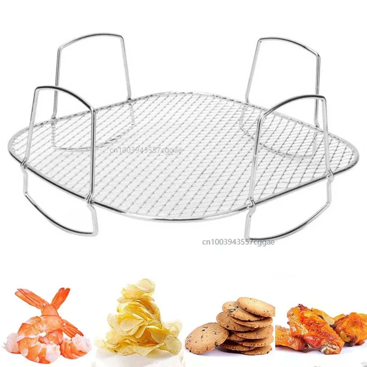 Air Fryer Accessories Air Fryer Stainless Steel Rack Layer Dehydrator Rack Kitchen Air Fryer Accessories Toast Food Holder Stand Cooking Baking Tools