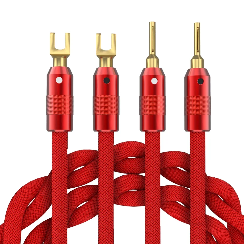 

Audiocrast SP01 Silver Plated speaker cable Hi-End audio loudspeaker cable with Y Spade Banana Plug Connector
