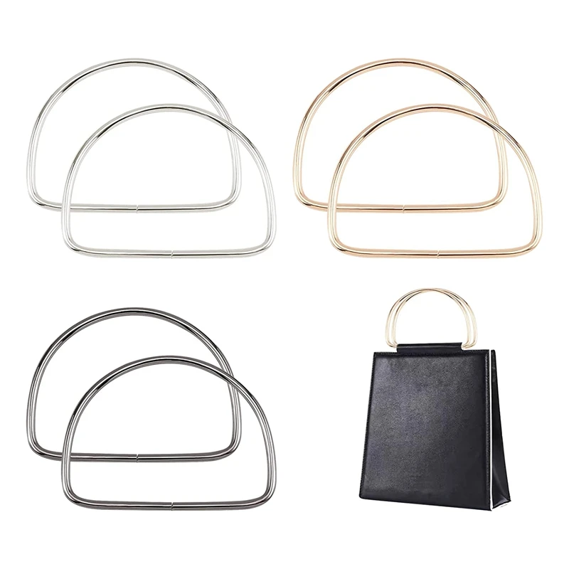 3 Color Wallet Handle Replacement, 6 Pieces Metal Handle Frame 5.3In Handbag Wallet Replacement Bag Making
