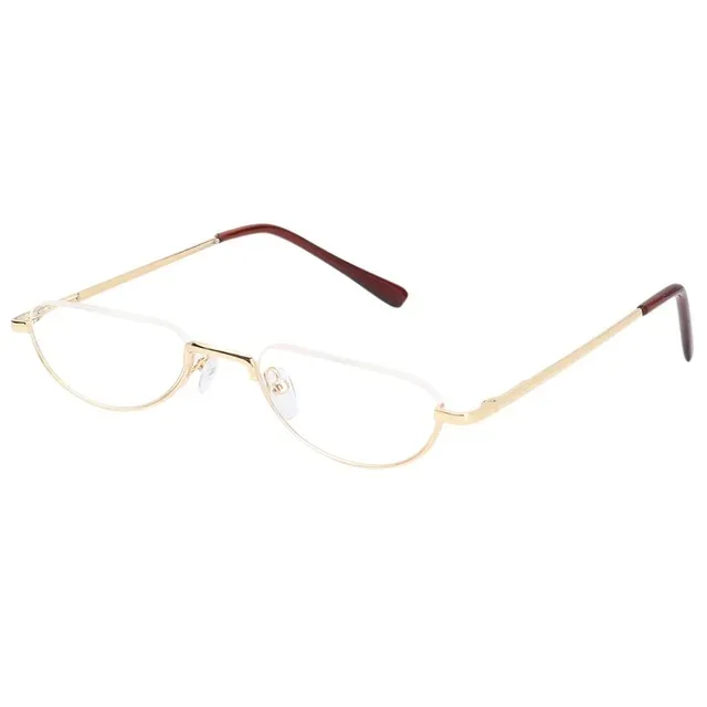 Kleine Größe, halbrunder Rahmen, Presbyopie, modischer Brillenrahmen, Vintage-Lesebrille aus Metall, Dioptrien +1,0 bis +3,5 – Detail 7