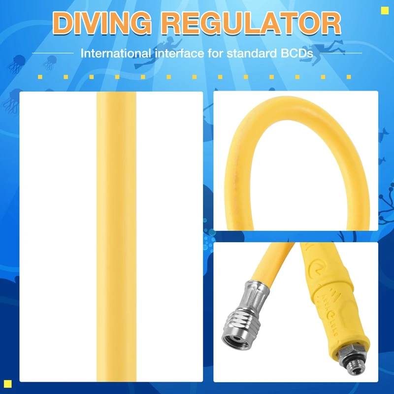 Scuba Diving Accessories Durable Scuba Diving BCD Medium Pressure Hose Scuba Diving Regulator For 2Nd Gauge Breathing Regulator