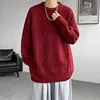 Autumn Winter O-Neck Sweater Men Loose Knit Pullovers Solid Color Casual Knitted Sweater Mens Streetwear Pullovers Plus Size 8XL 5
