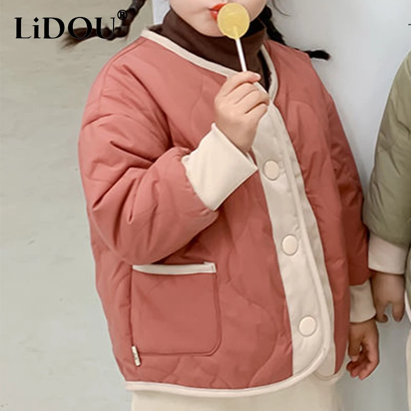Primavera outono coreano moda kawaii puro outerwear crianças dos desenhos animados bonito estética doce anime solto cor sólida roupas meninas