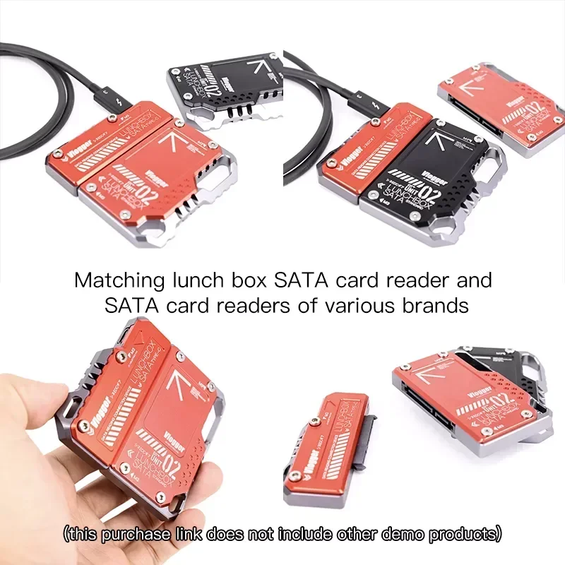 삼성 870 SATA 아토모스 닌자 V SSD 케이스용 브이로거 메모리 카드 박스 사진 액세서리 알루미늄 합금 카드 리더기
