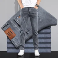 Marque de luxe printemps été hommes jean mince Denim pantalon coton bleu travail en plein air corée pantalon mâle grande taille 28-38 2