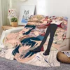 Anime film comfort warm soft plush blanket for sofa living room h-Howl's office bedroom travel Flannel gift m-Moving c-Castle 2