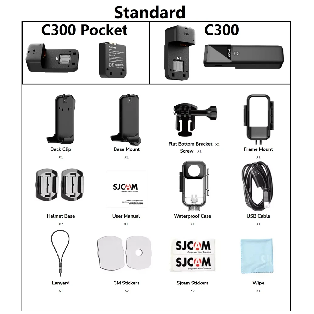 SJCAM C300 Pocket Action Camera 4K 30FPS 6-Axis GYRO Image Stabilization Super Night Vision 5G WiFi Remote Webcam Sports DV Cam 6