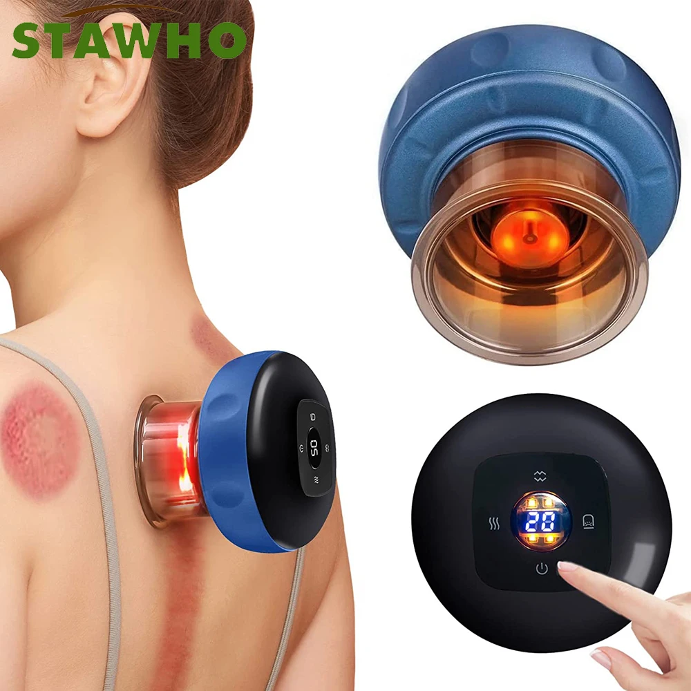 Electric Vacuum Cupping Massage Suction Slimming Body Massager Device Guasha Anti-Cellulite Heating Negative Pressure Therapy