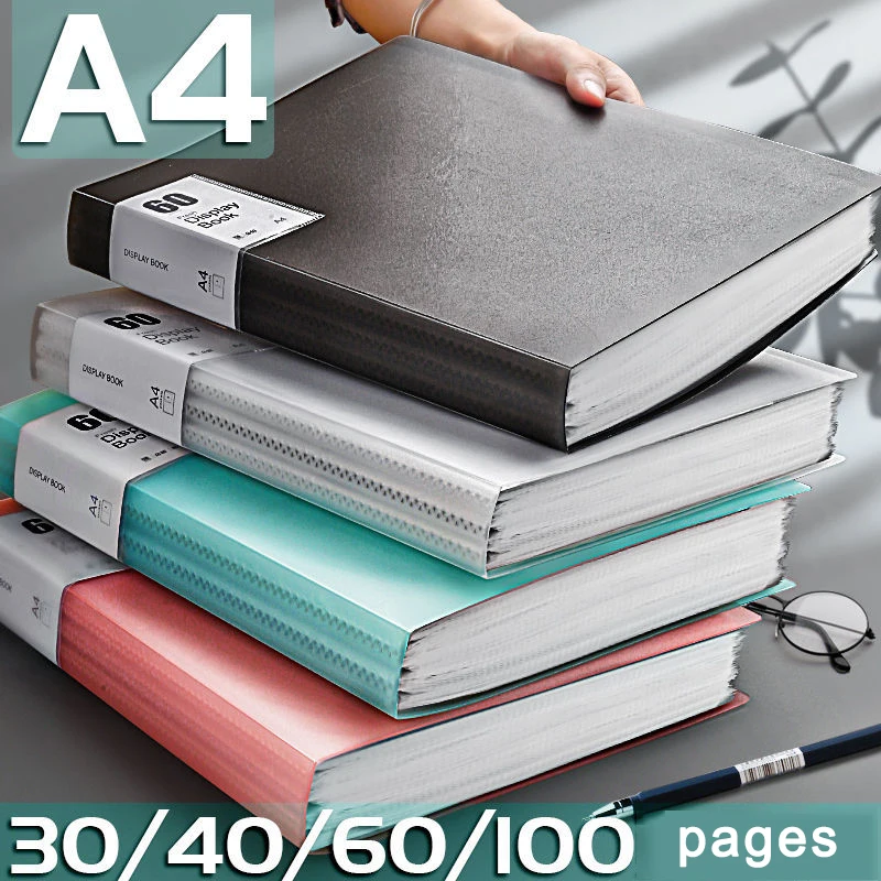 

30 60 80 100 Pages A4 Folder Information Book Insert File Folder Album Student Office Supplies Contract Storage Documents Bag